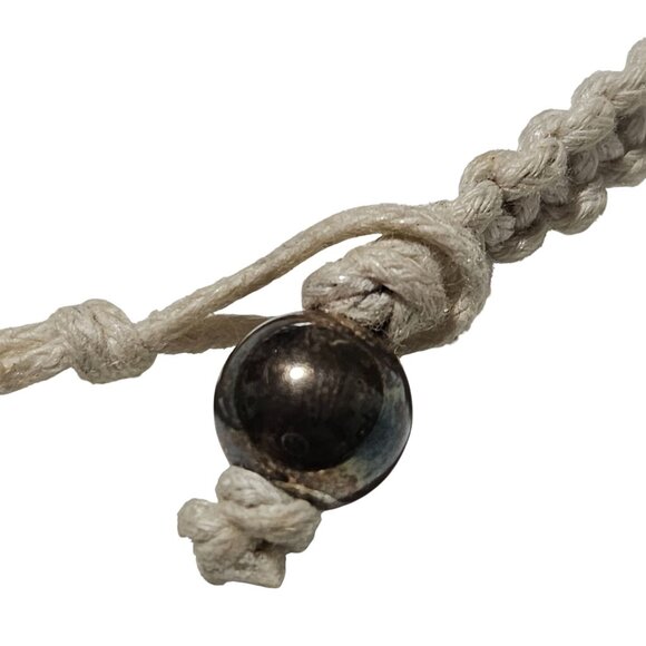 Handcrafted Macrame Necklace Multicolor Beads Rustic Button Closure Boho Jewelry - Picture 4 of 7